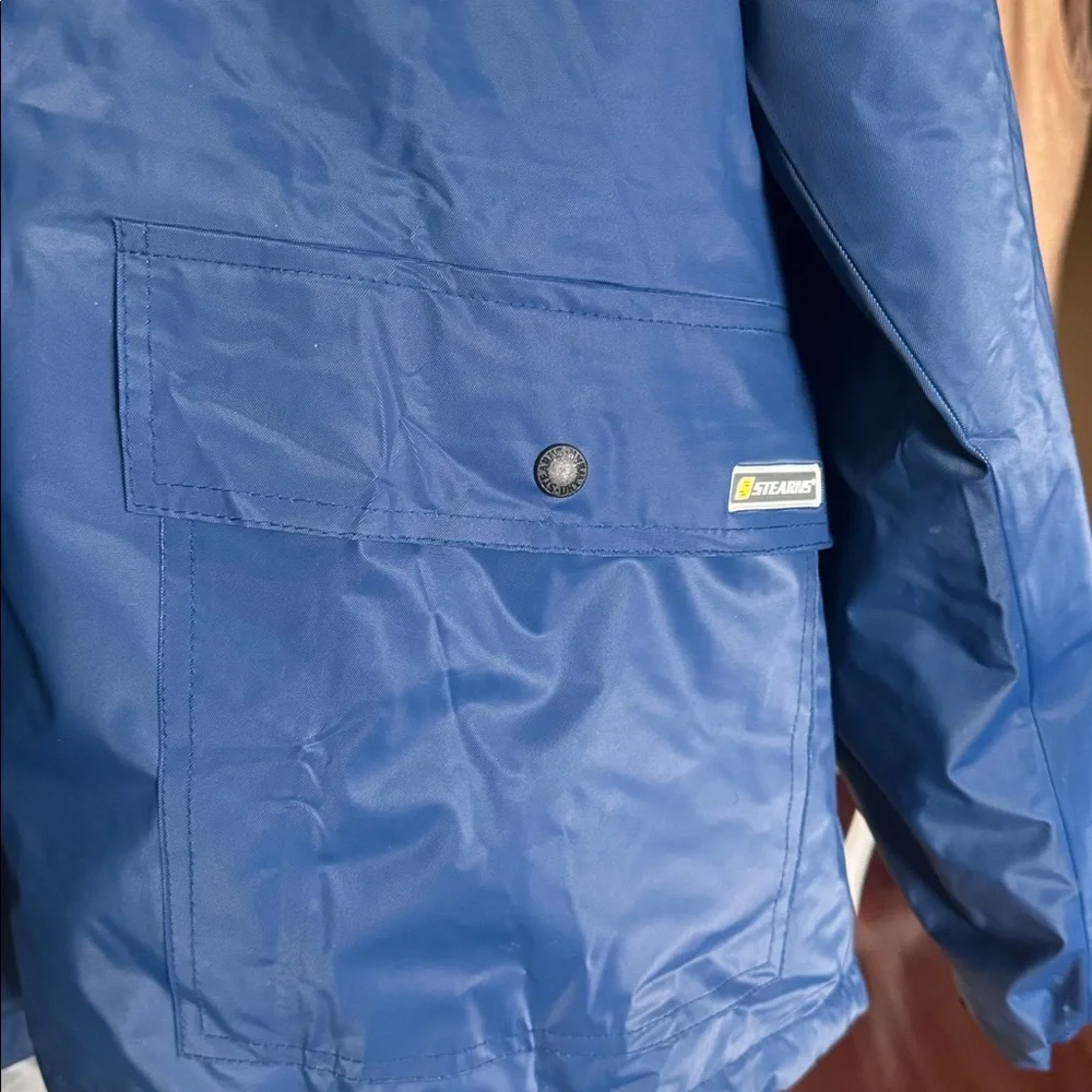 STEARNS Dry Wear Men's Hood Water Resistance Blue Raincoat Jacket Vintage XL/XXL